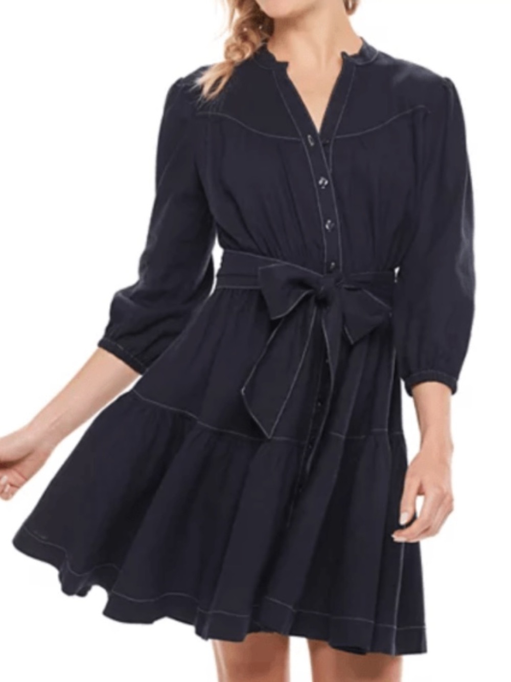 Now + Gen x Sonoma XL Western Chambray Shirt Dress Tiered Midi Dress